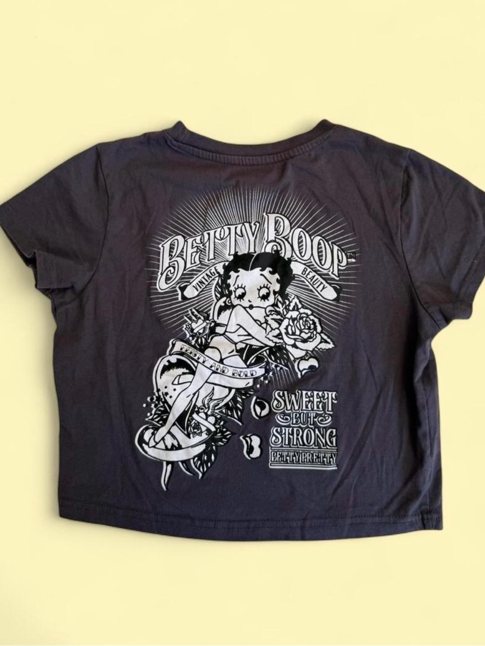 Betty Boop Black Graphic Crop Top